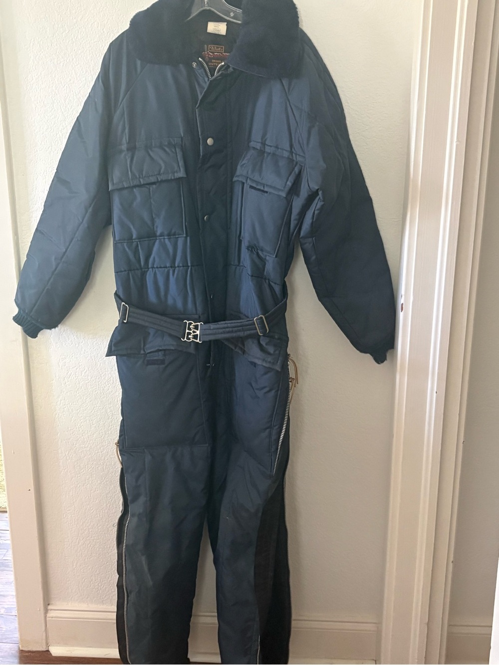 Vintage Walls Blizzard Pruf Insulated Snowmobile Suit Size L 42-44 Navy